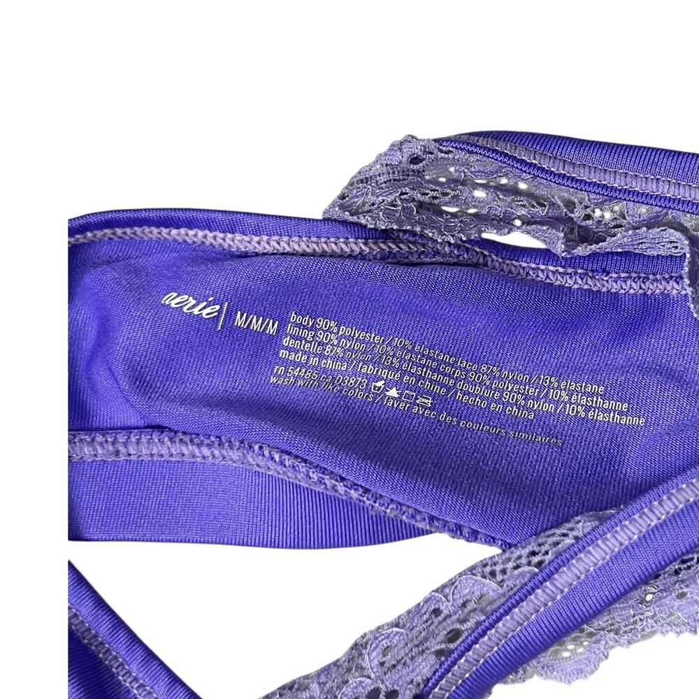Aerie Purple Sports Bra Size Medium M Adjustable Straps - Picture 3 of 5